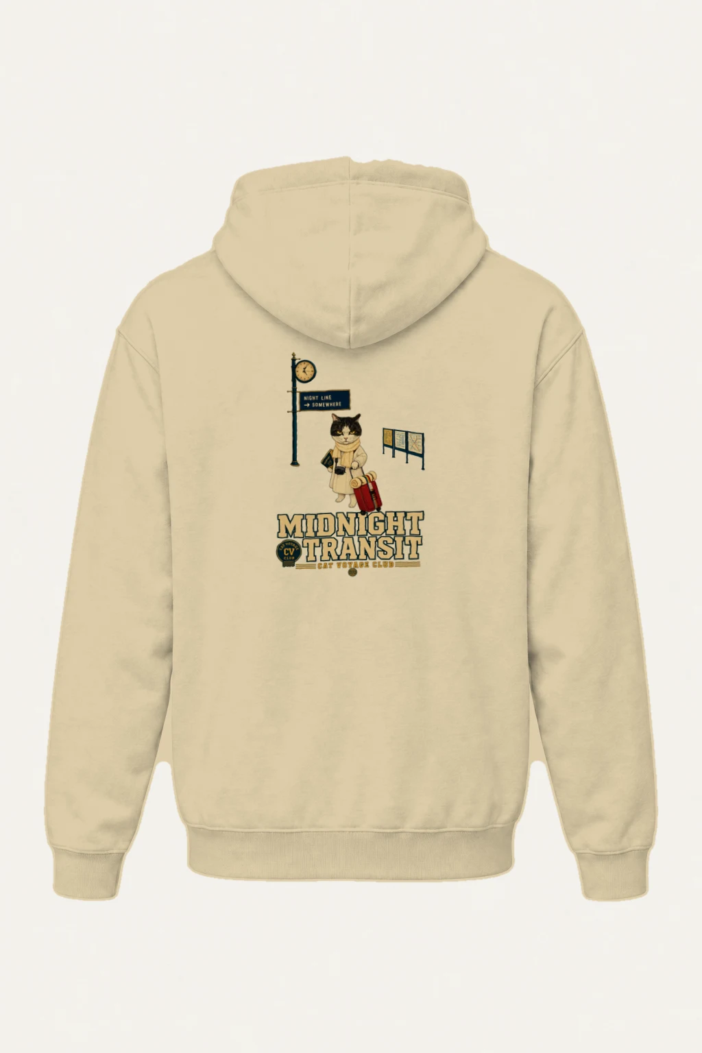 "Midnight Transit Cat" Heavy Blend Unisex Pullover Hoodie | Gildan 18500
