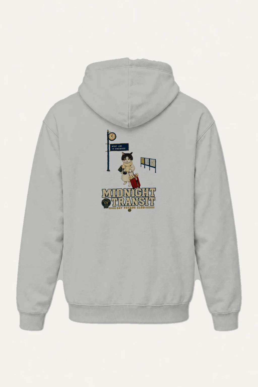 "Midnight Transit Cat" Heavy Blend Unisex Pullover Hoodie | Gildan 18500