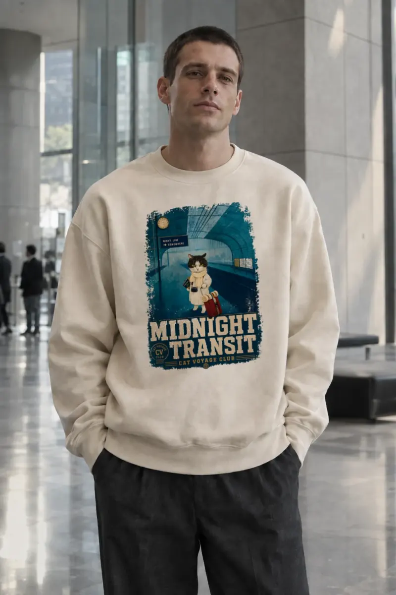 “Midnight Transit” Unisex Sponge Fleece Crewneck Sweatshirt | Bella + Canvas 3901