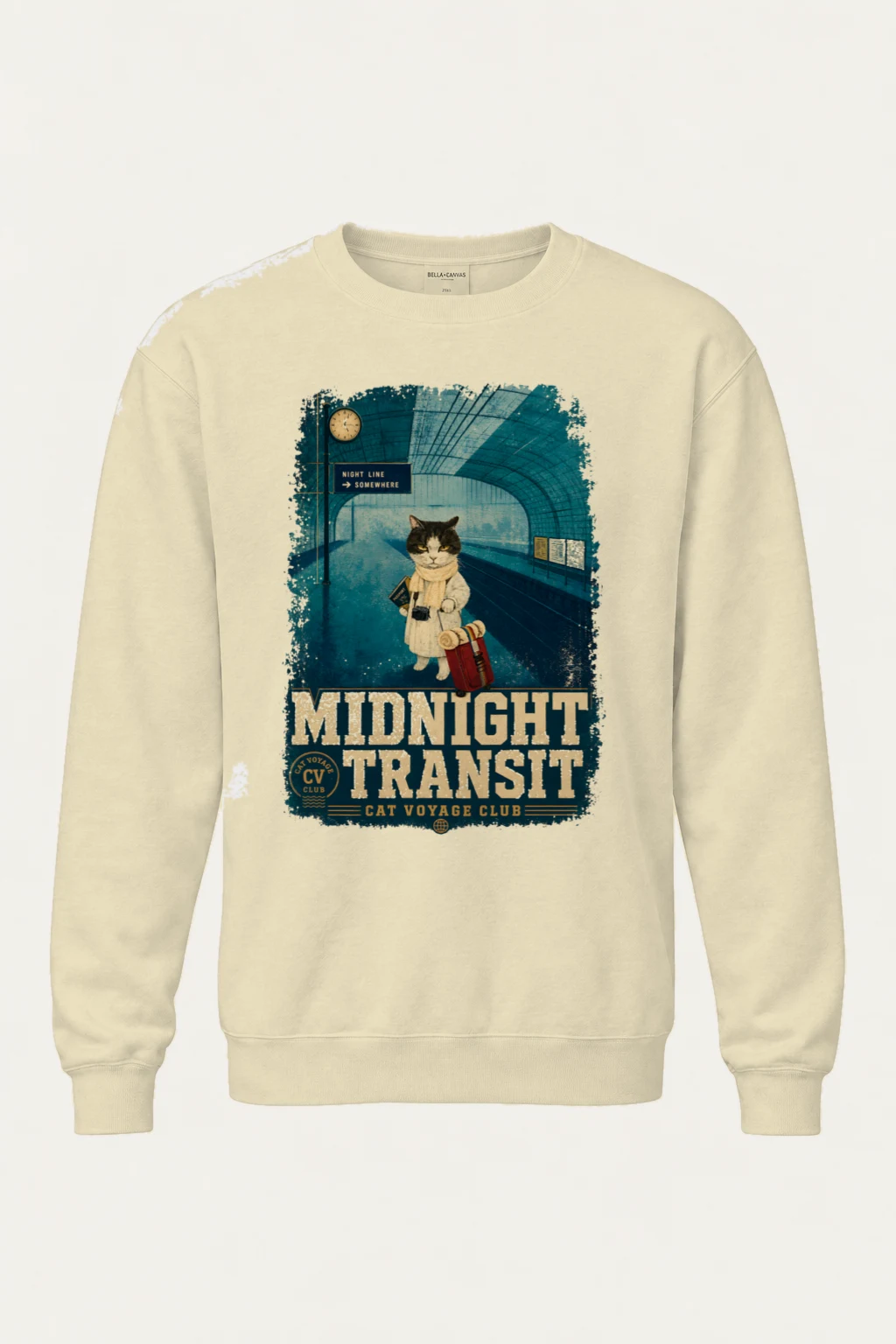 "Midnight Transit" Unisex Sponge Fleece Crewneck Sweatshirt | Bella + Canvas 3901