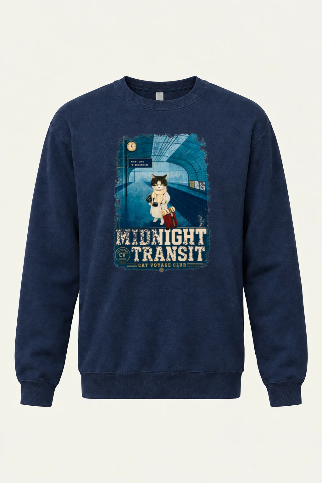"Midnight Transit" Unisex Sponge Fleece Crewneck Sweatshirt | Bella + Canvas 3901