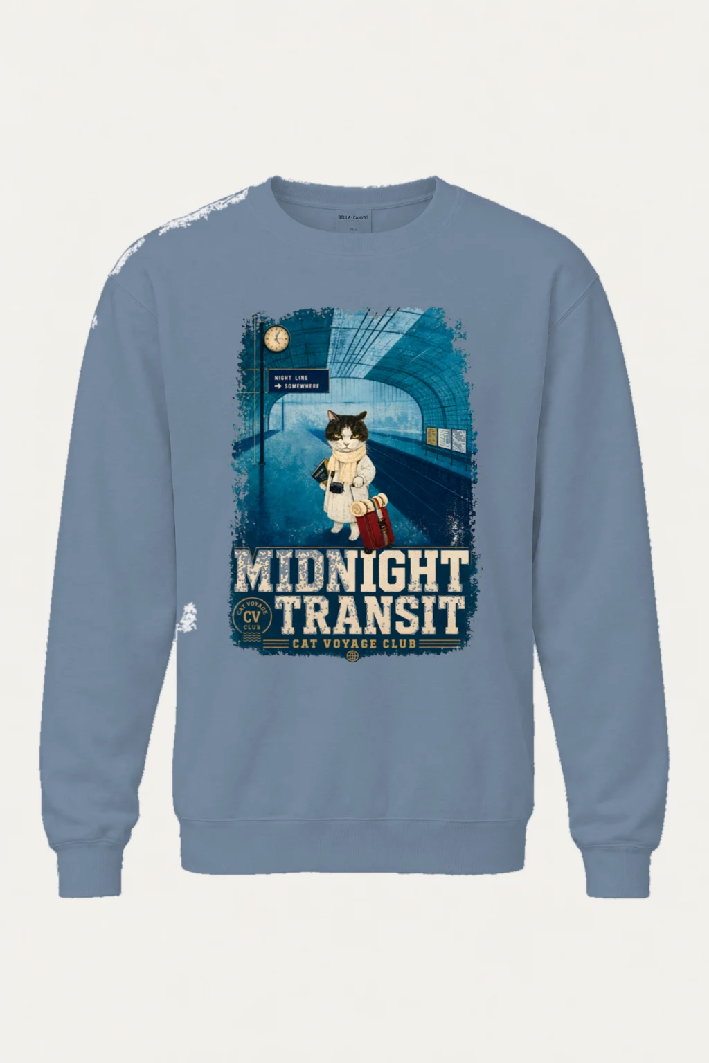 "Midnight Transit" Unisex Sponge Fleece Crewneck Sweatshirt | Bella + Canvas 3901