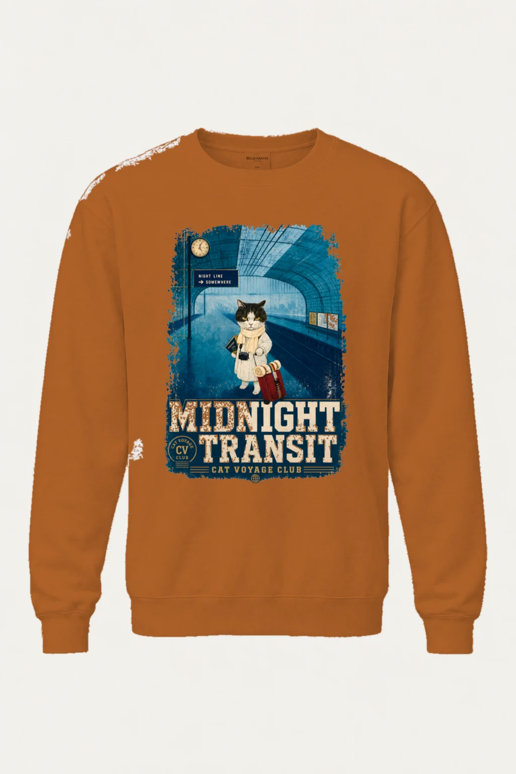 "Midnight Transit" Unisex Sponge Fleece Crewneck Sweatshirt | Bella + Canvas 3901