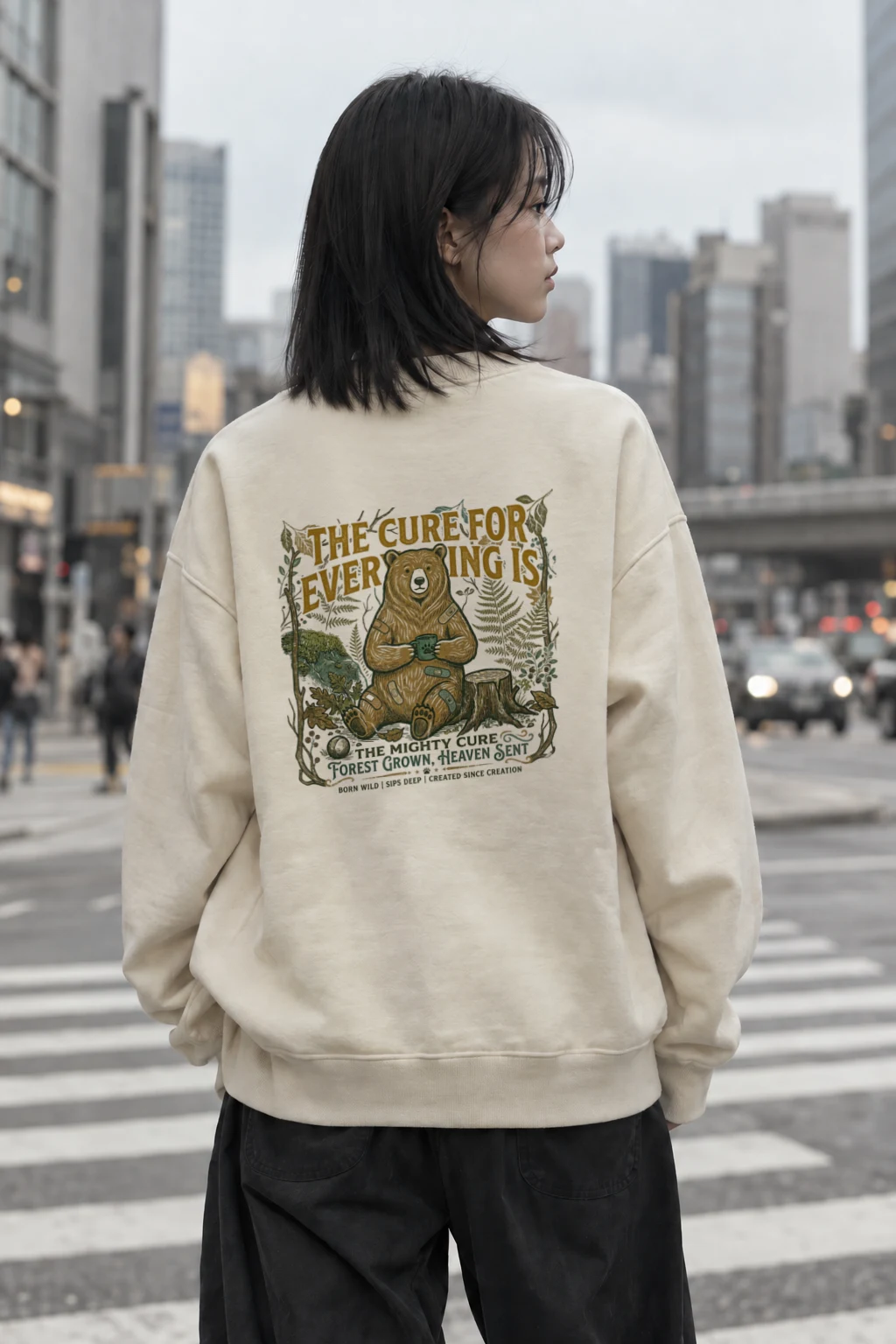 "Mighty Cure" Unisex Sponge Fleece Crewneck Sweatshirt | Bella + Canvas 3901