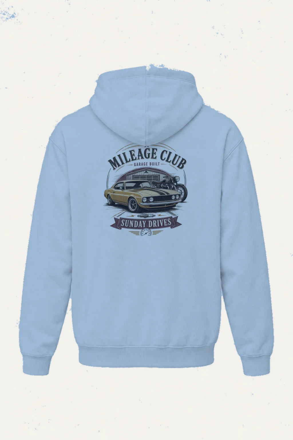 "Mileage Club Garage" Heavy Blend Unisex Pullover Hoodie | Gildan 18500