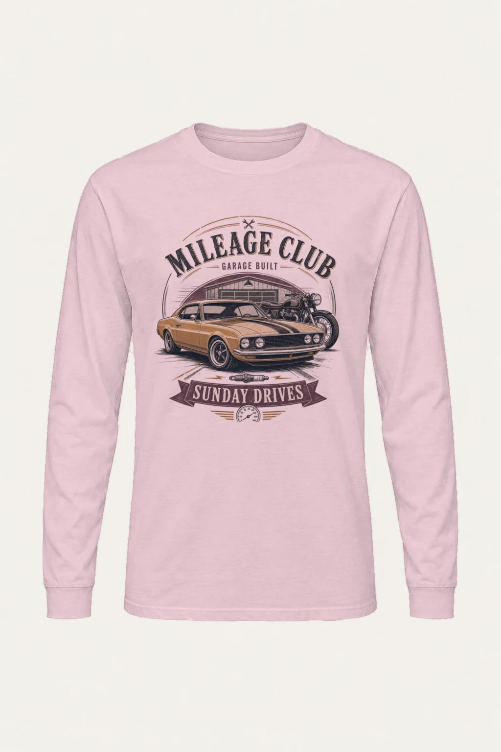 "Mileage Club Garage" Unisex Longsleeve T-shirt | Gildan 2400