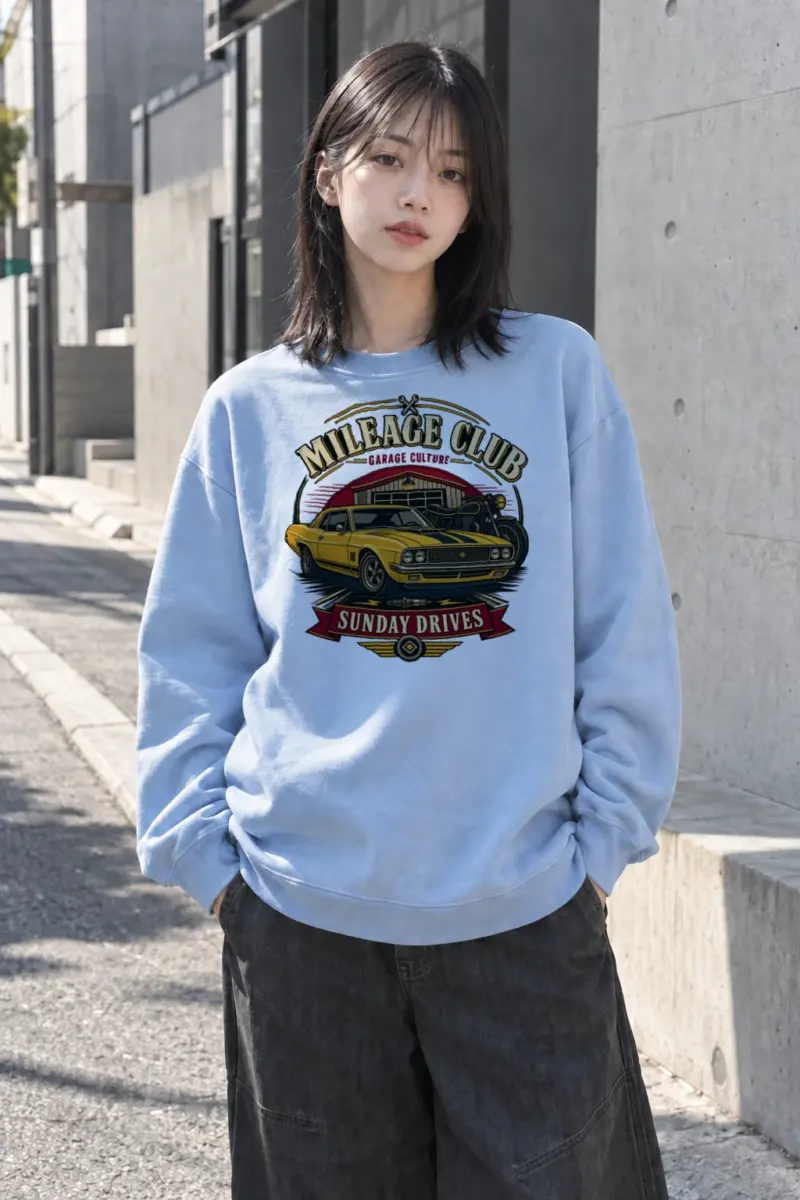 "Mileage Club" Heavy Blend Unisex Crewneck Sweatshirt | Gildan 18000