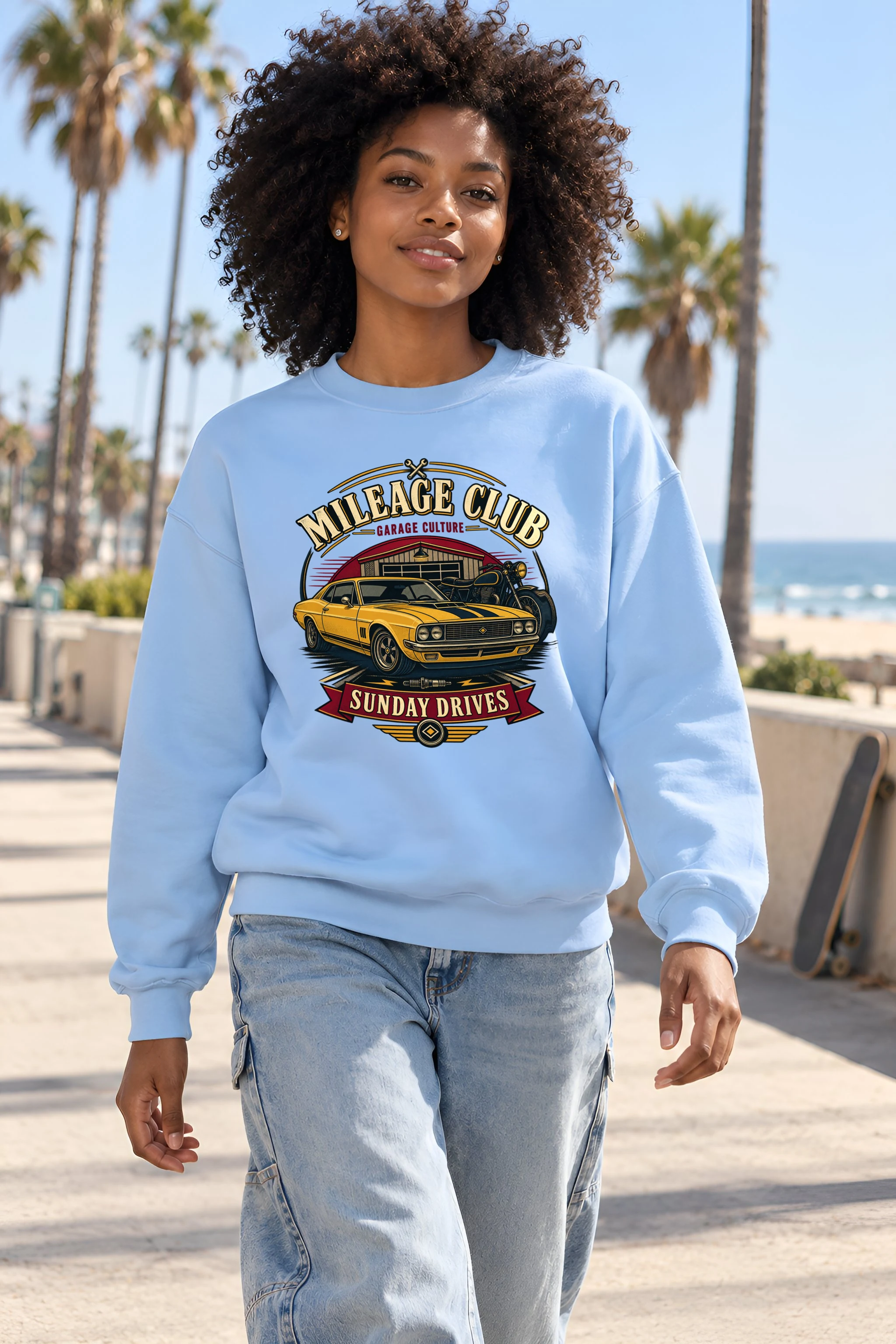 "Mileage Club" 1 Crewneck Sweatshirt