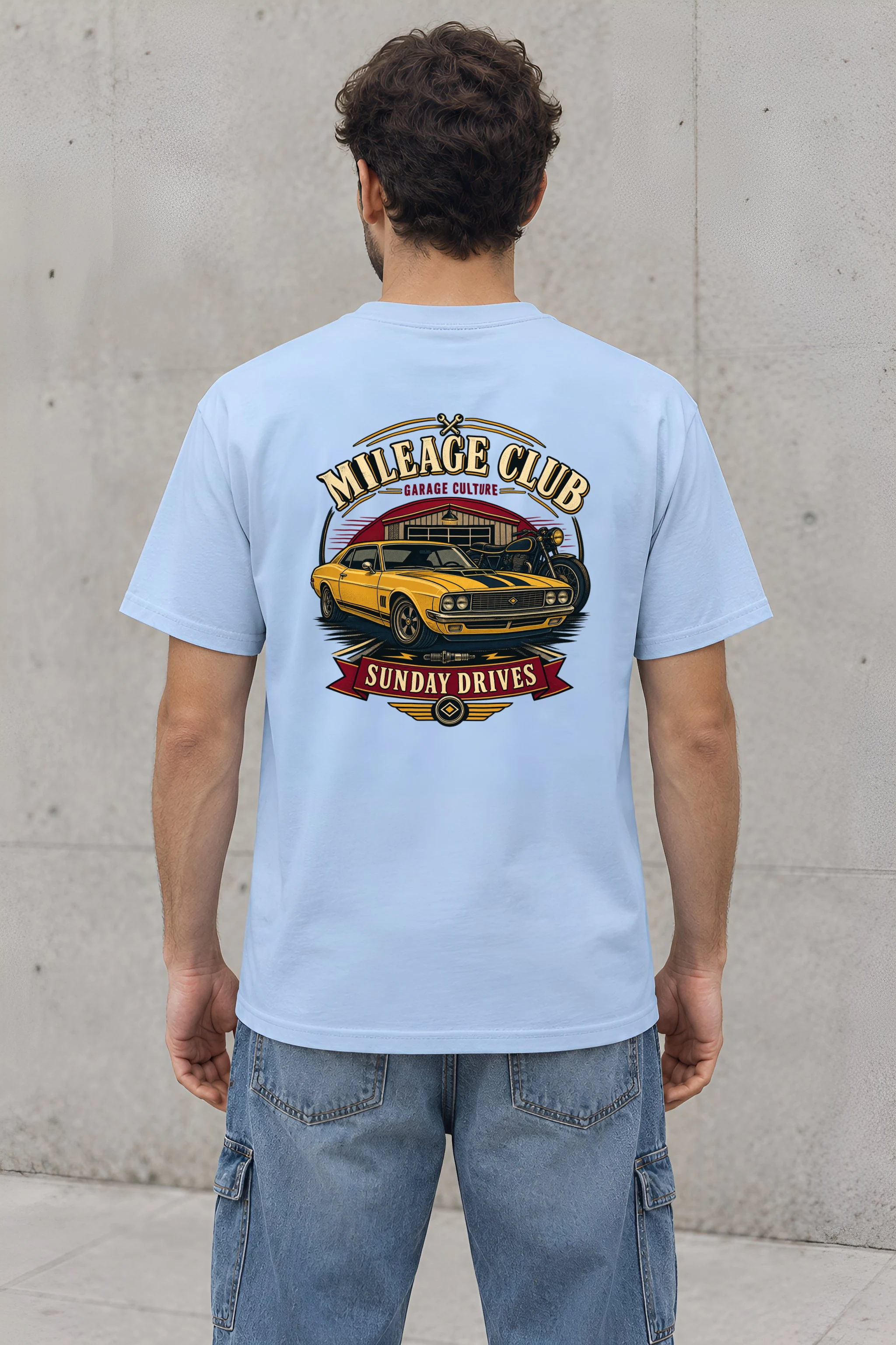 "Mileage Club" Heavyweight Unisex Crewneck T-shirt