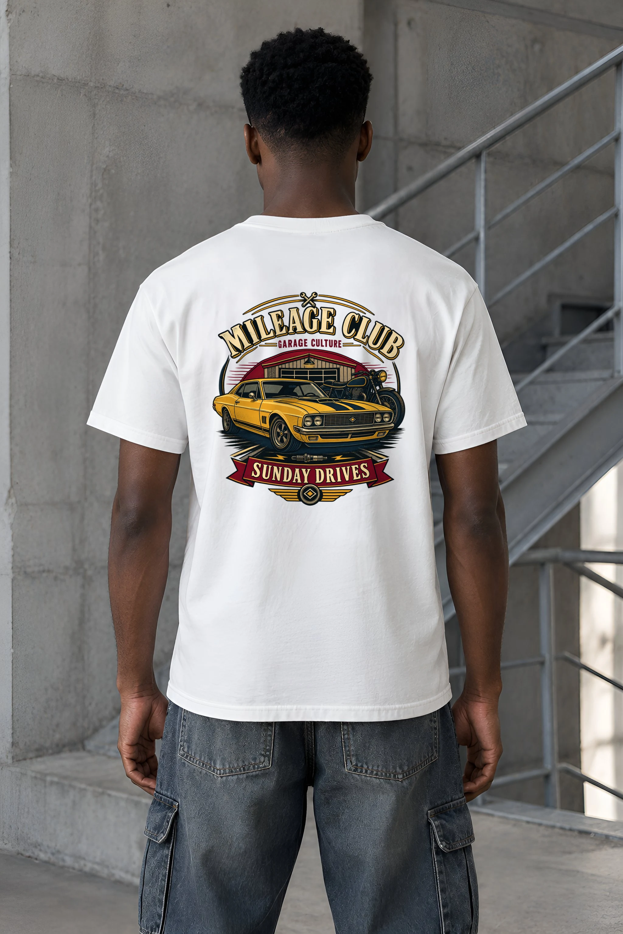 "Mileage Club" Heavyweight Unisex Crewneck T-shirt