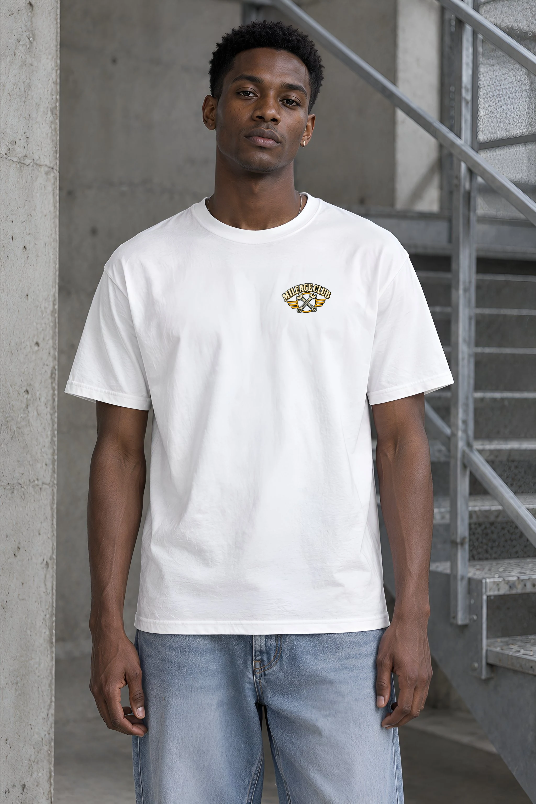 "Mileage Club" Heavyweight Unisex Crewneck T-shirt