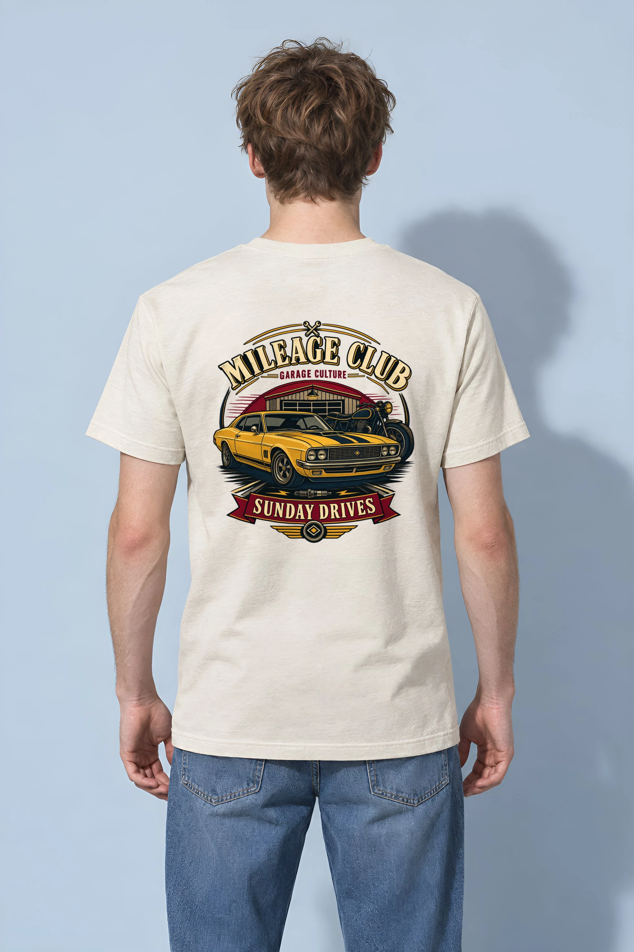 "Mileage Club" Heavyweight Unisex Crewneck T-shirt