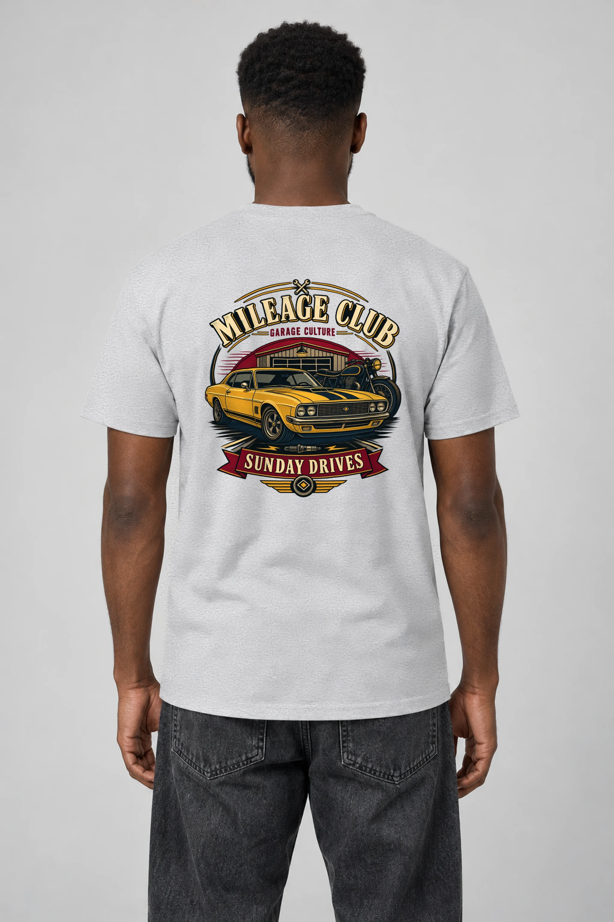 "Mileage Club" Heavyweight Unisex Crewneck T-shirt