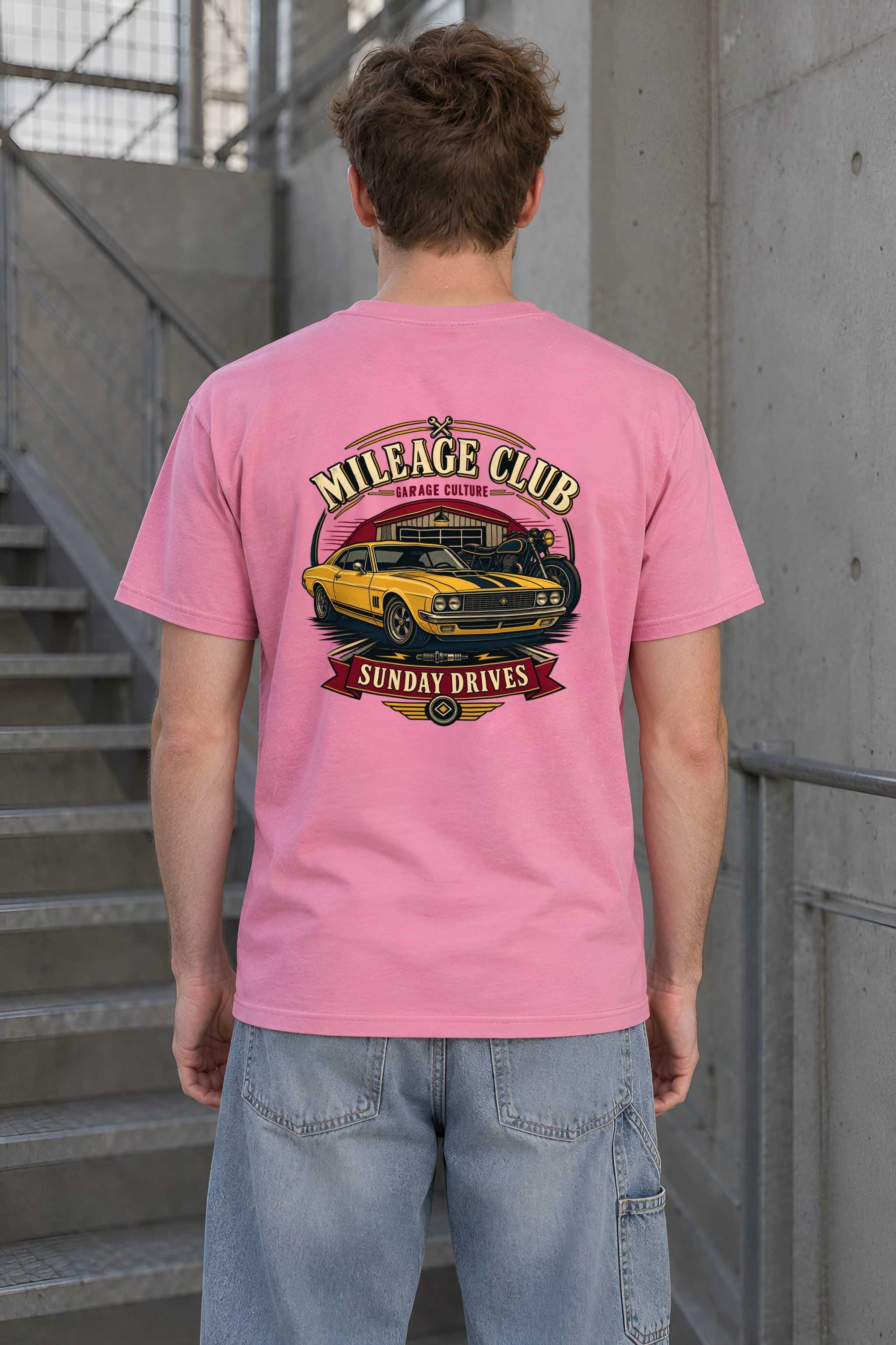 "Mileage Club" Heavyweight Unisex Crewneck T-shirt