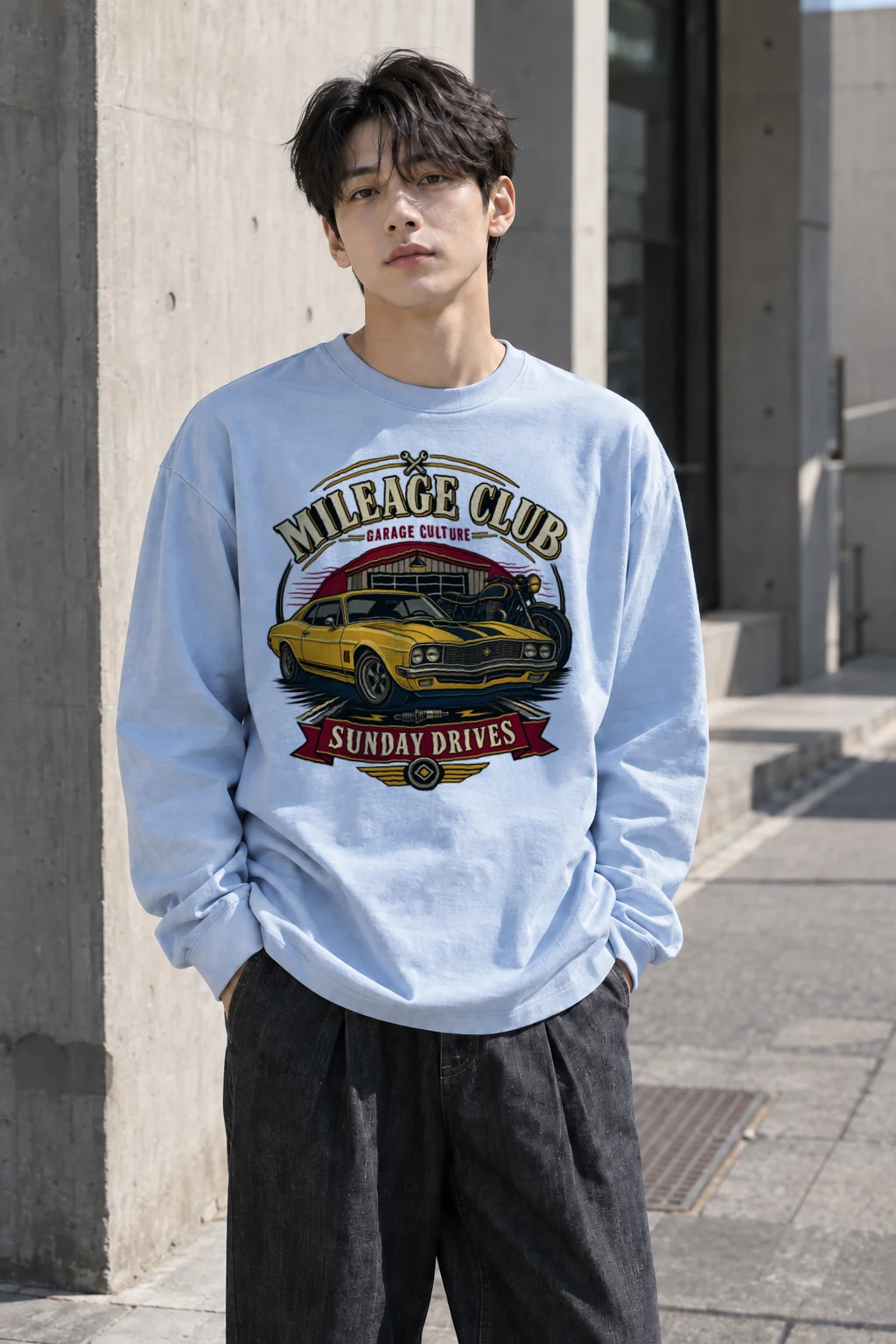 "Mileage Club" Unisex Longsleeve T-shirt | Gildan 2400