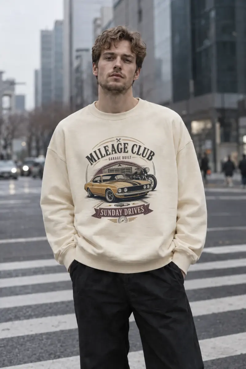 "Mileage Club" Unisex Sponge Fleece Crewneck Sweatshirt | Bella + Canvas 3901