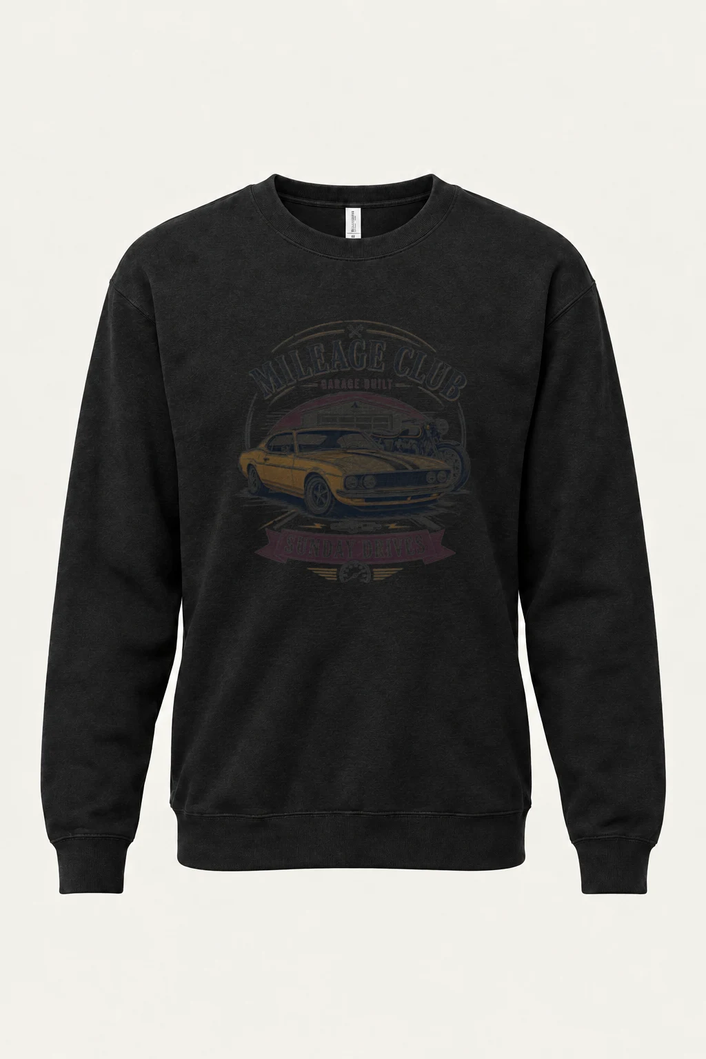 "Mileage Club" Unisex Sponge Fleece Crewneck Sweatshirt | Bella + Canvas 3901