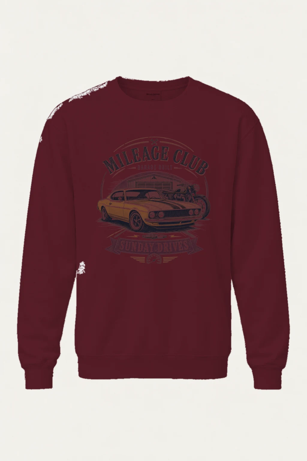 "Mileage Club" Unisex Sponge Fleece Crewneck Sweatshirt | Bella + Canvas 3901
