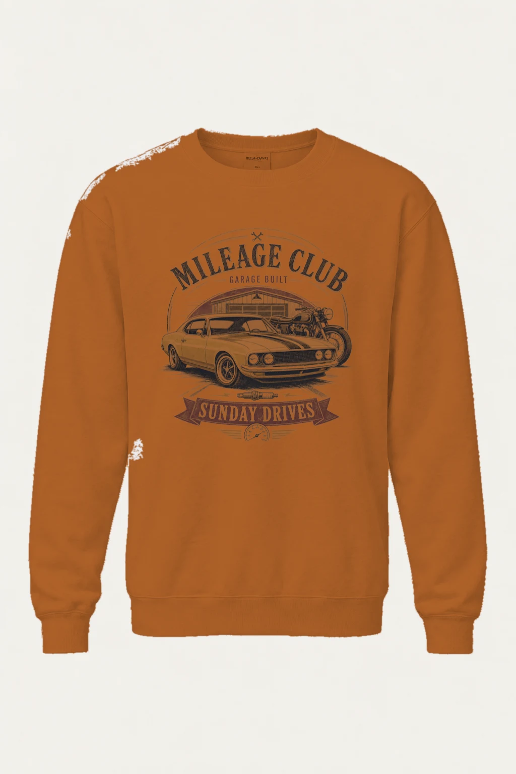 "Mileage Club" Unisex Sponge Fleece Crewneck Sweatshirt | Bella + Canvas 3901