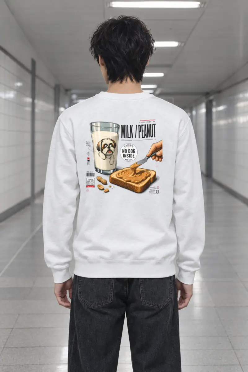 "Milk Peanut Study" Heavy Blend Unisex Crewneck Sweatshirt