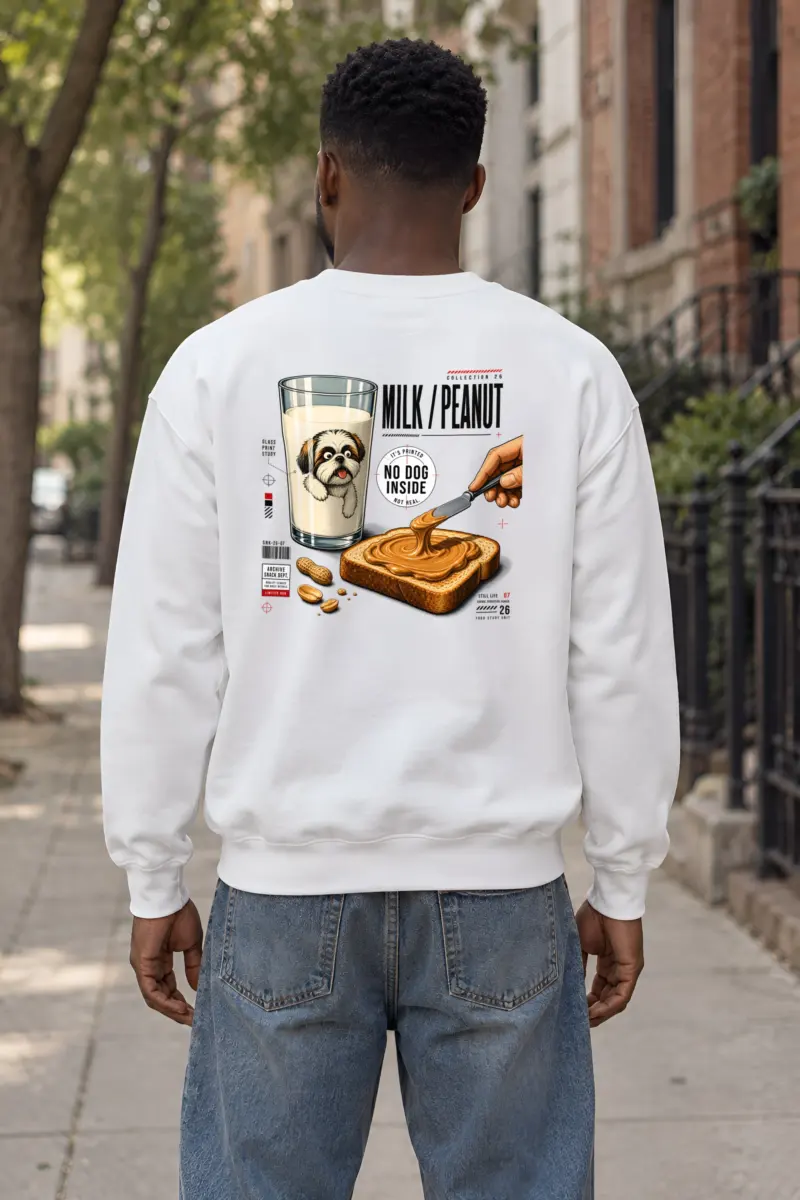 "Milk Peanut Study" Heavy Blend Unisex Crewneck Sweatshirt