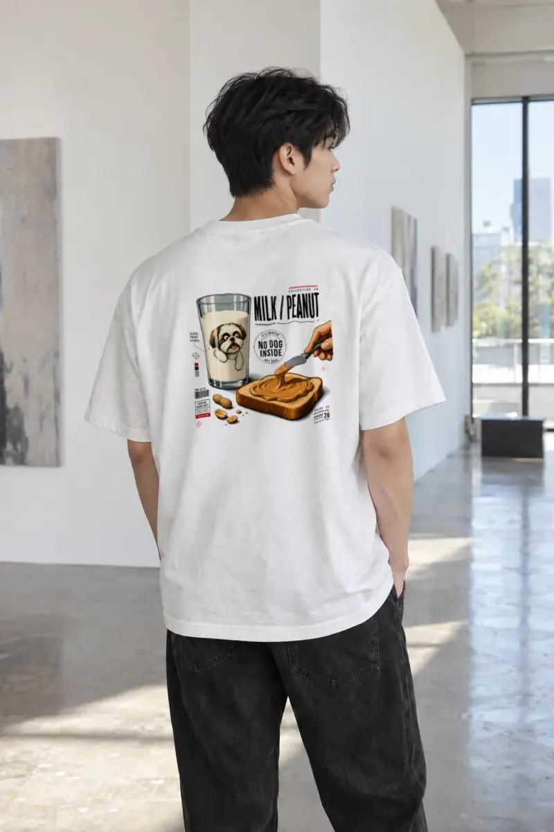 "Milk Peanut Study" Heavyweight Unisex Crewneck T-shirt | Gildan 5000