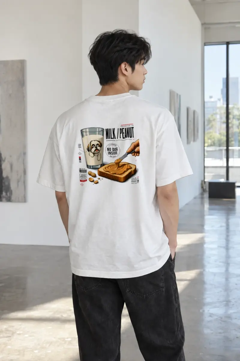 "Milk Peanut Study" Heavyweight Unisex Crewneck T-shirt | Gildan 5000