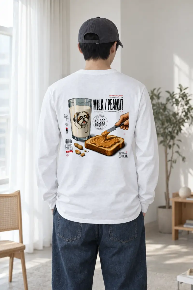"Milk Peanut Study" Unisex Longsleeve T-shirt | Gildan 2400