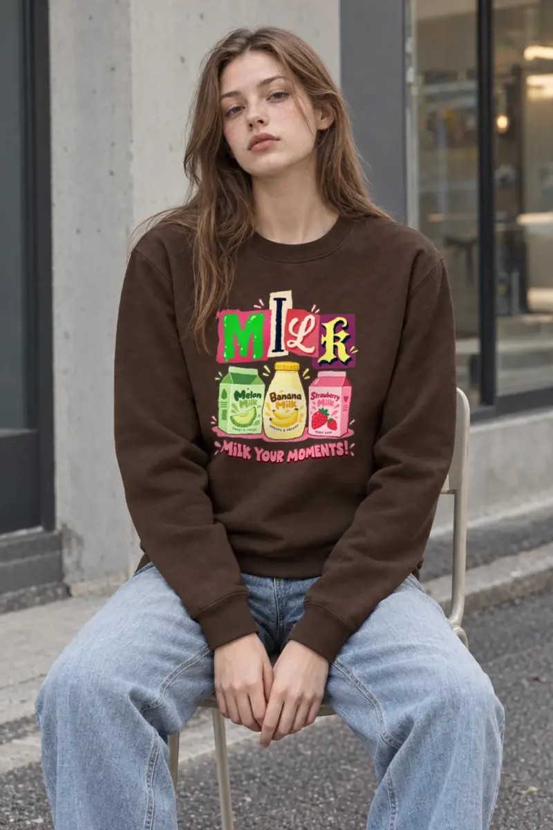 "Milk Your Moments" Heavy Blend Unisex Crewneck Sweatshirt | Gildan 18000