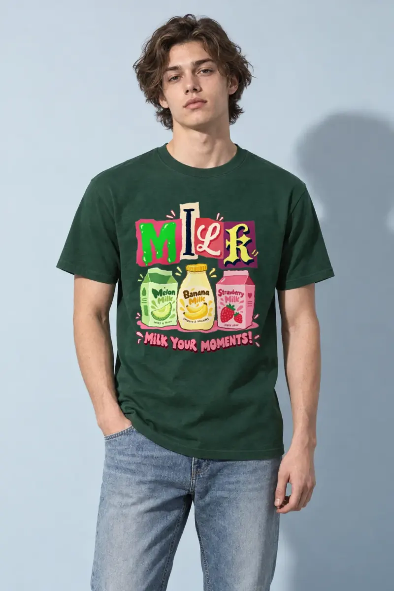 "Milk Your Moments" Heavyweight Unisex Crewneck T-shirt | Gildan 5000