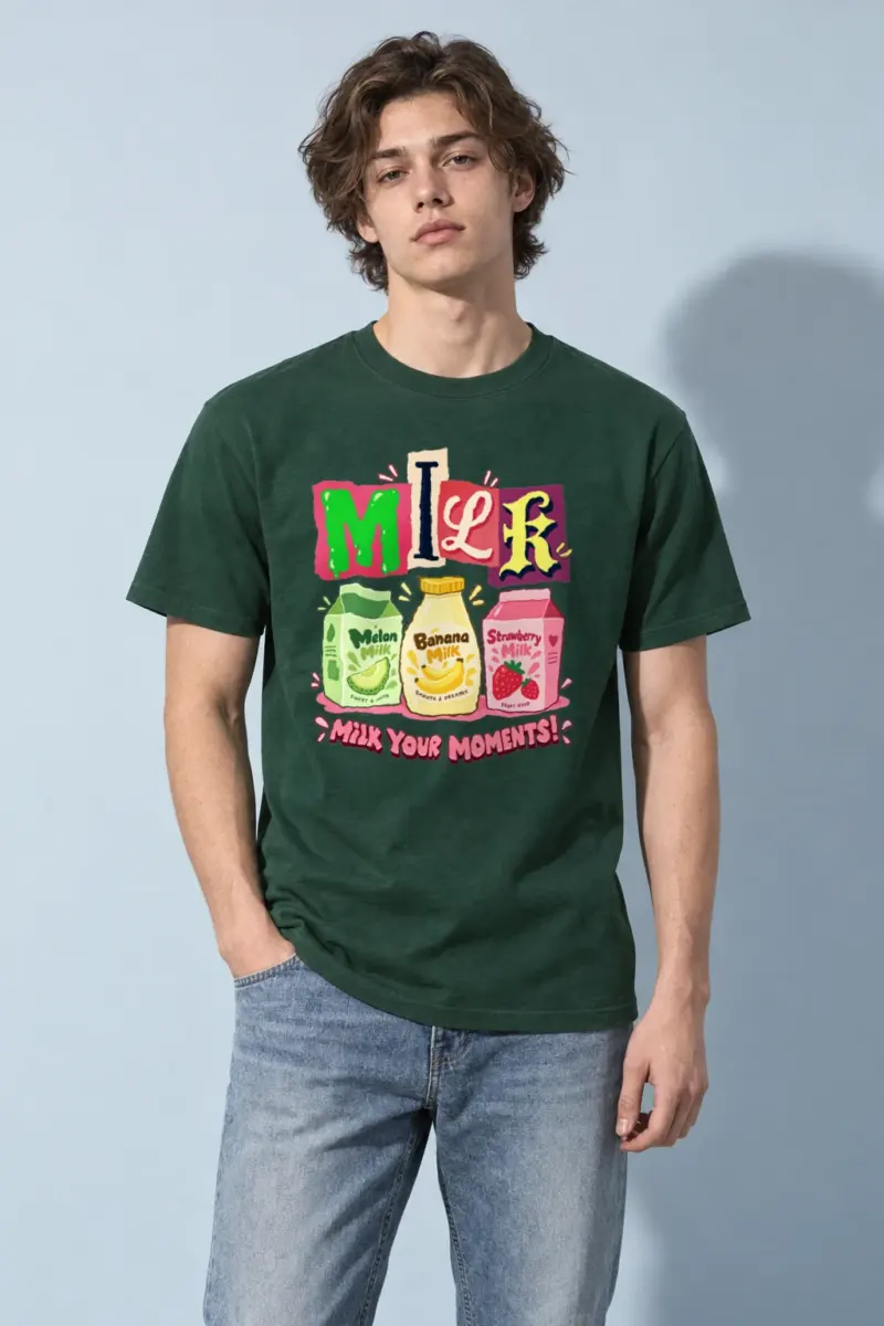 "Milk Your Moments" Heavyweight Unisex Crewneck T-shirt