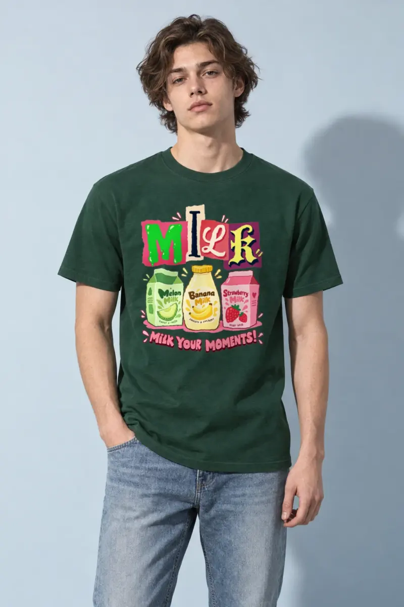 "Milk Your Moments" Heavyweight Unisex Crewneck T-shirt