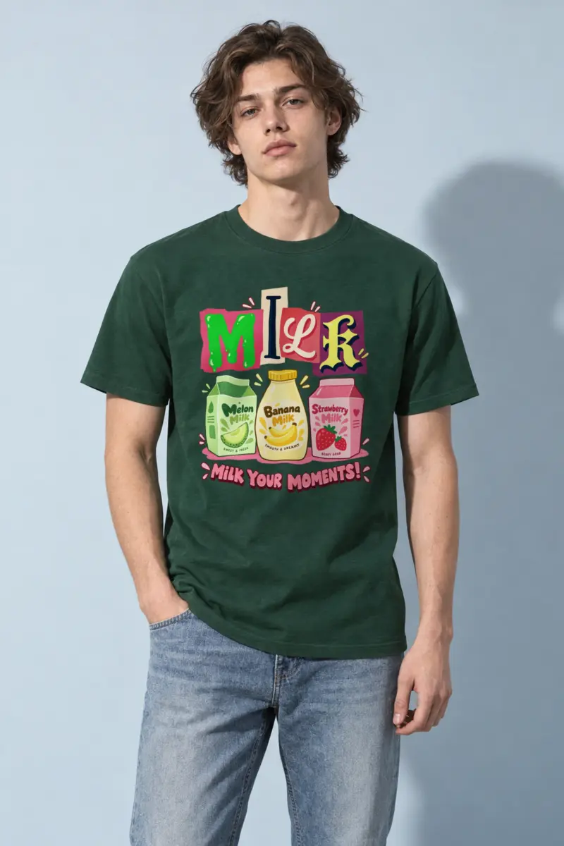 "Milk Your Moments" Heavyweight Unisex Crewneck T-shirt