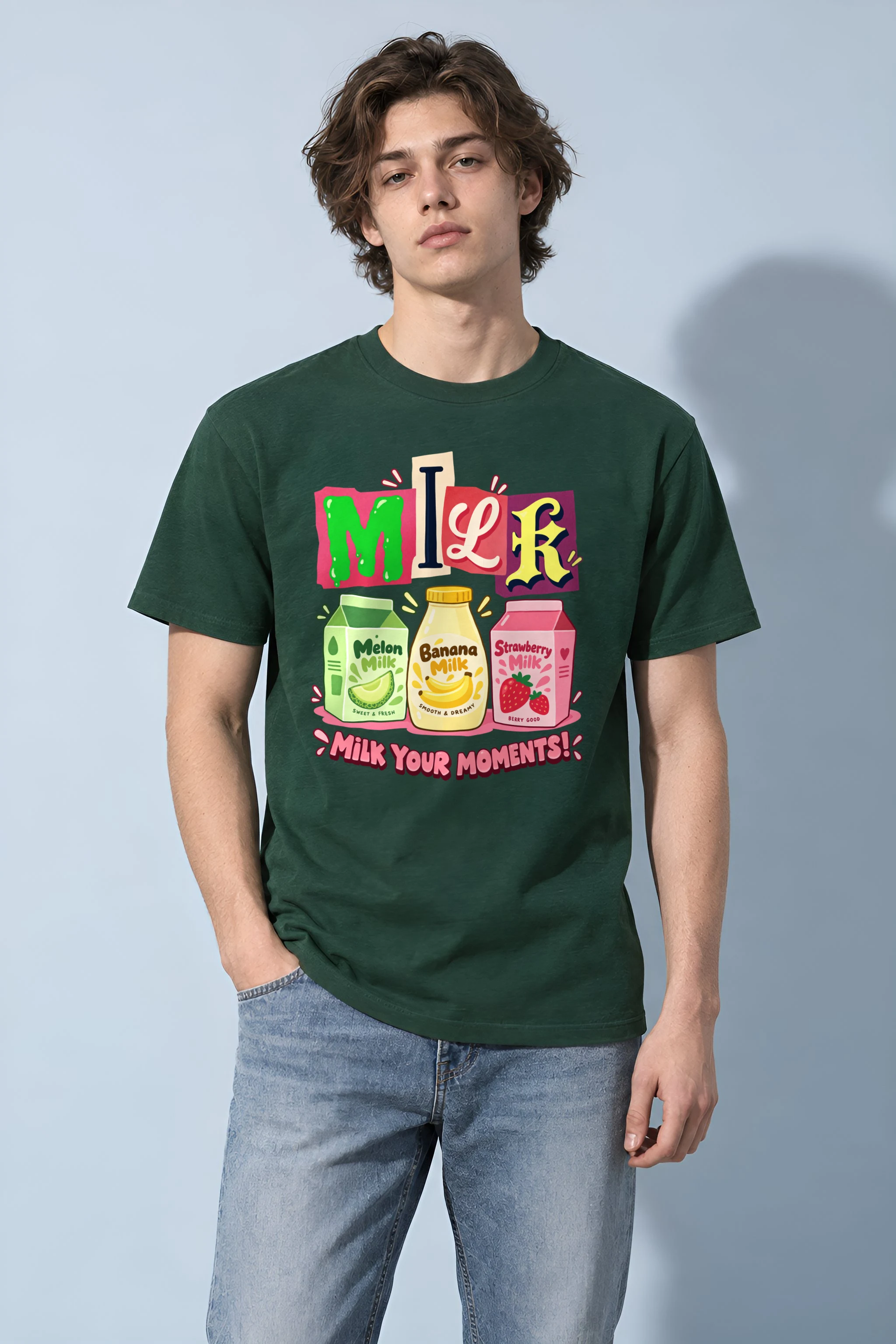 "Milk Your Moments" Heavyweight Unisex Crewneck T-shirt