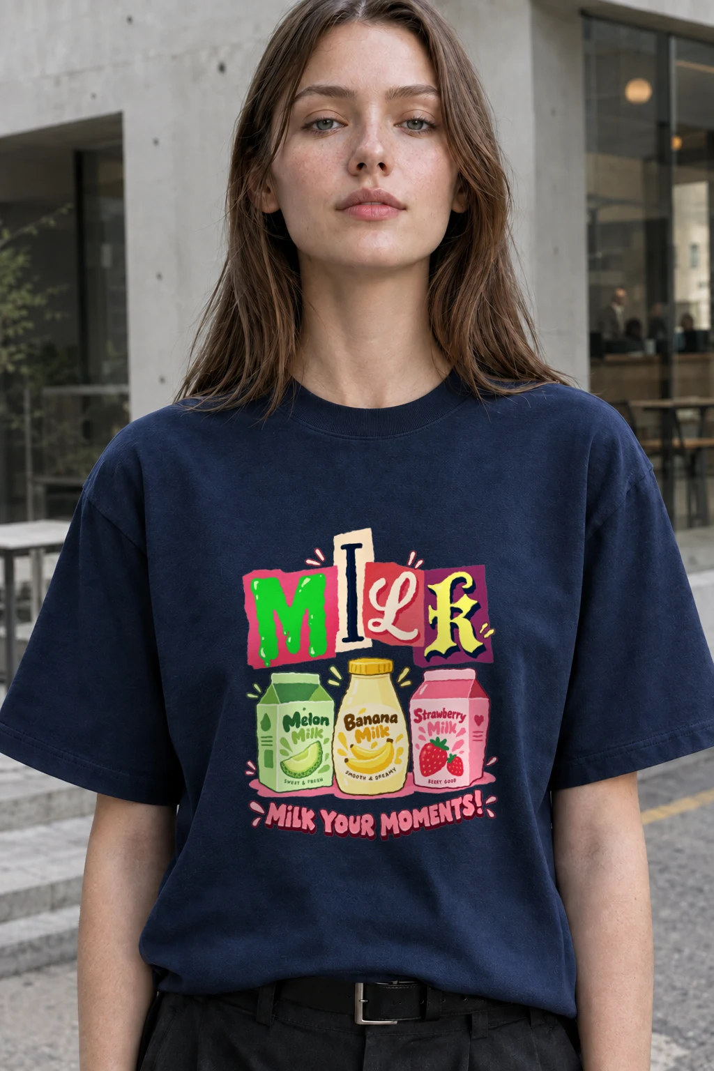 "Milk Your Moments" Heavyweight Unisex Crewneck T-shirt | Gildan 5000