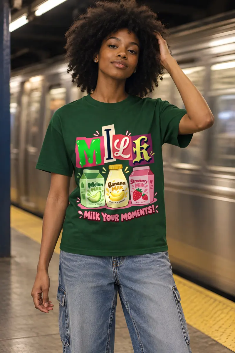 "Milk Your Moments" Heavyweight Unisex Crewneck T-shirt