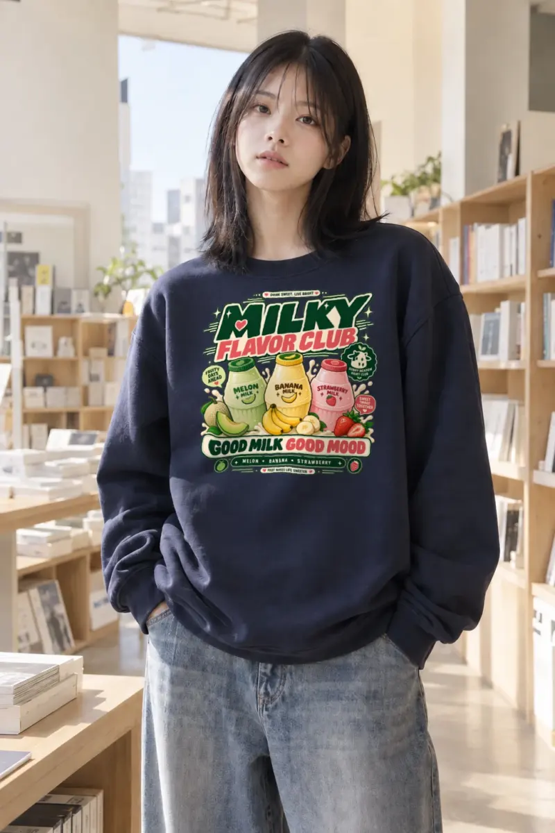 "Milky Flavor Club" Heavy Blend Unisex Crewneck Sweatshirt | Gildan 18000