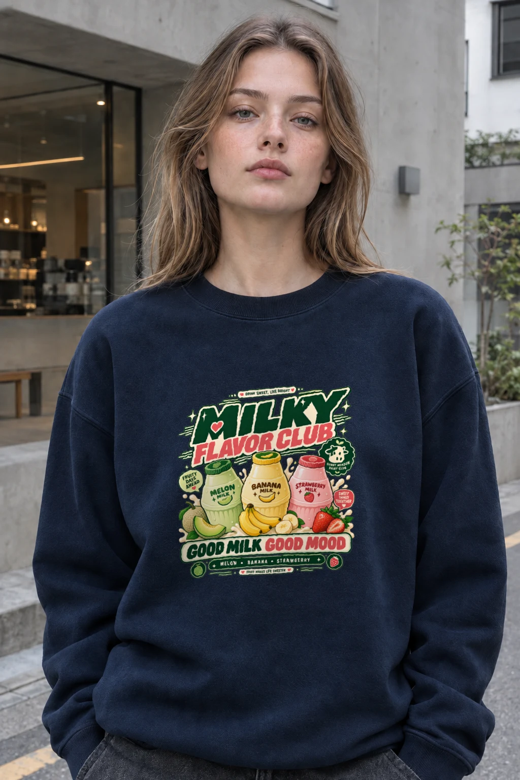 "Milky Flavor Club" Heavy Blend Unisex Crewneck Sweatshirt | Gildan 18000