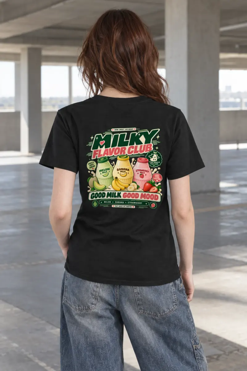 "Milky Flavor Club" Heavyweight Unisex Crewneck T-shirt