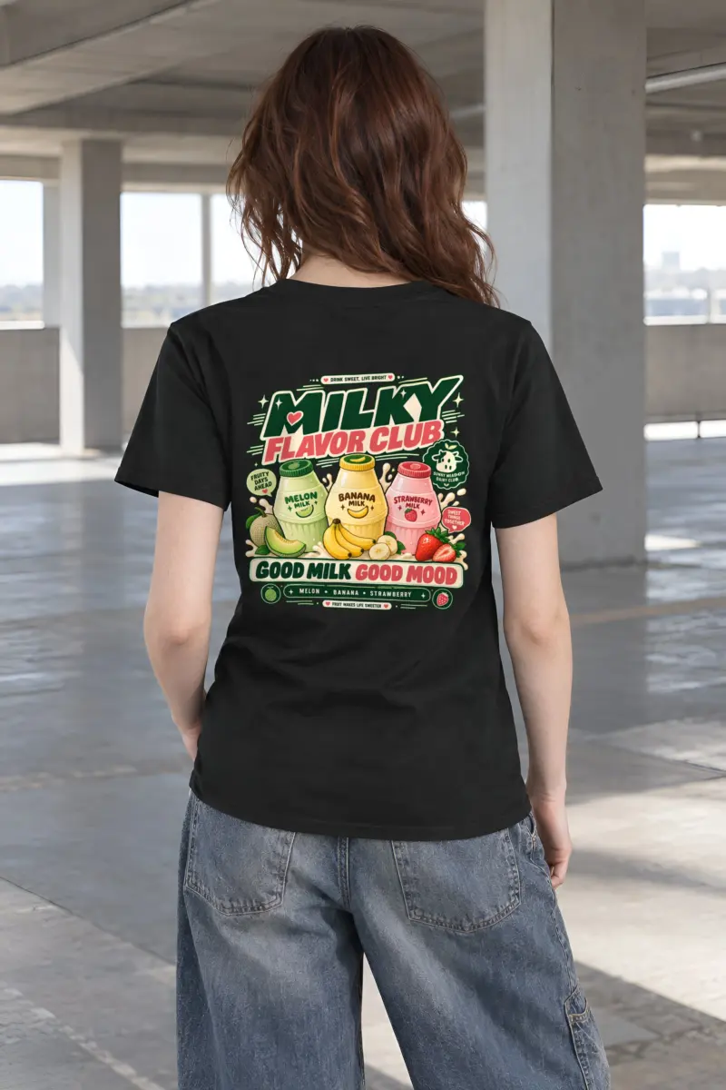 "Milky Flavor Club" Heavyweight Unisex Crewneck T-shirt