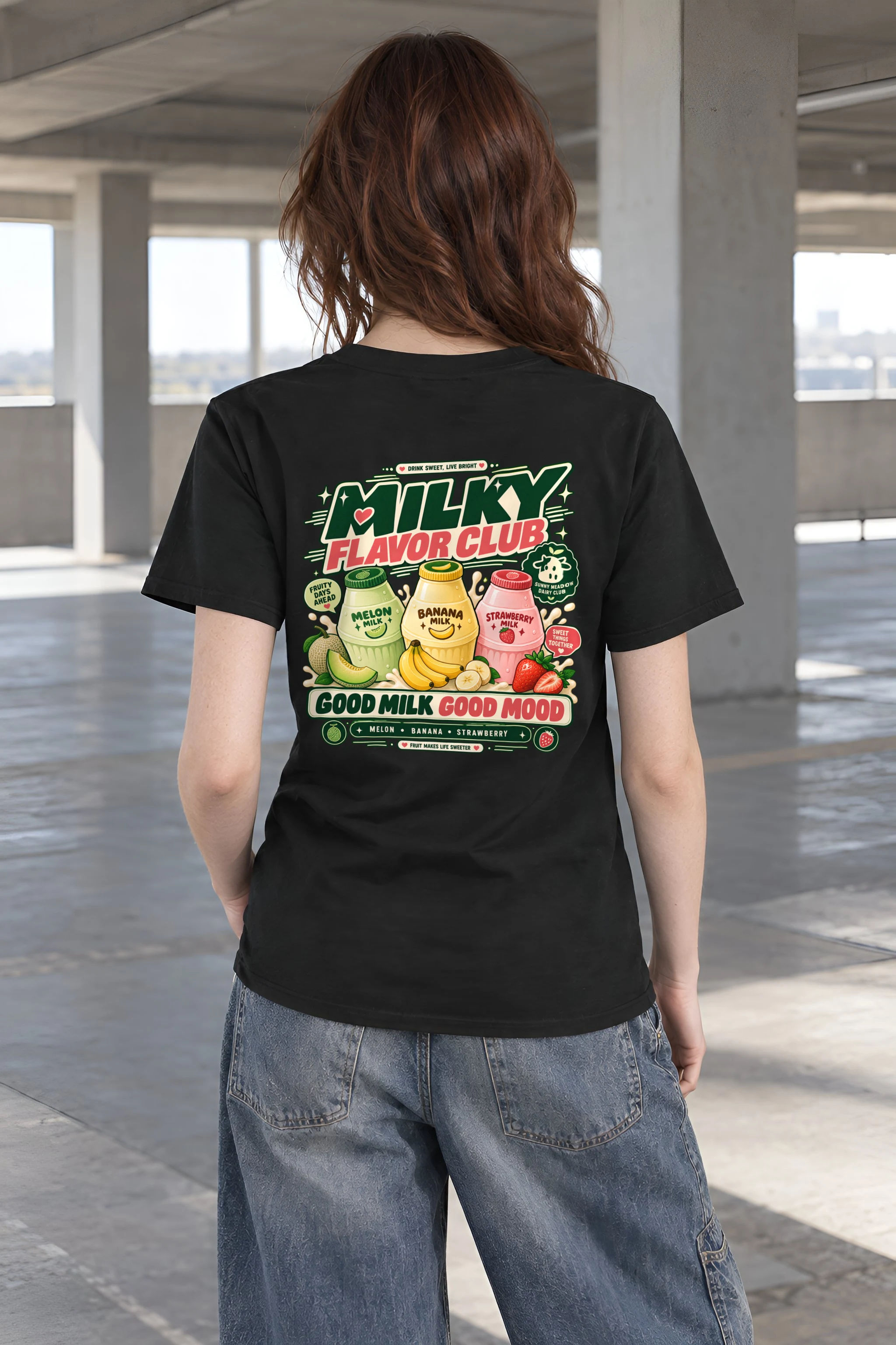"Milky Flavor Club" Heavyweight Unisex Crewneck T-shirt