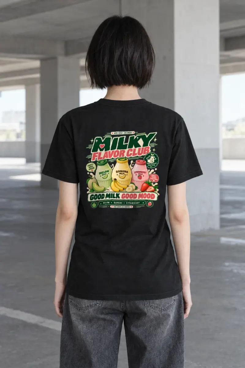 "Milky Flavor Club" Heavyweight Unisex Crewneck T-shirt