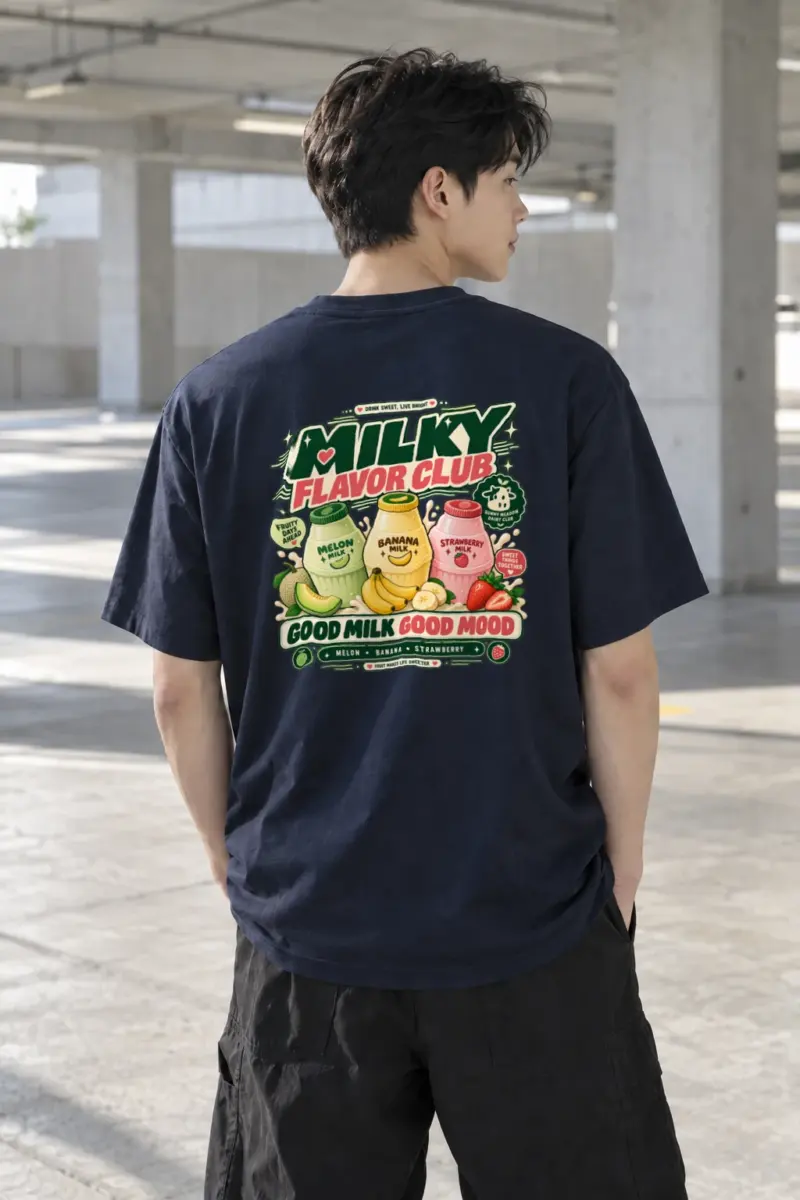 "Milky Flavor Club" Heavyweight Unisex Crewneck T-shirt | Gildan 5000