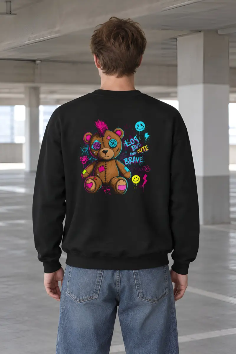 "Mohawk Toy Bear" Heavy Blend Unisex Crewneck Sweatshirt