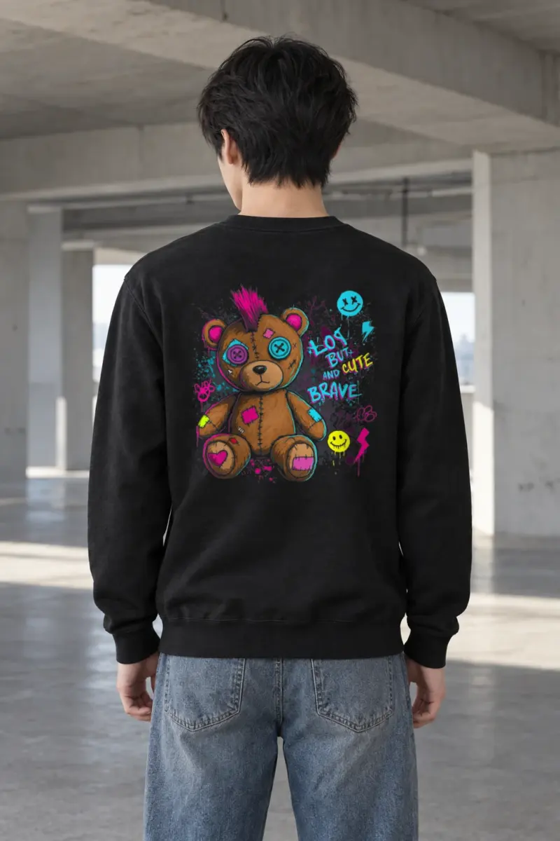 "Mohawk Toy Bear" Heavy Blend Unisex Crewneck Sweatshirt