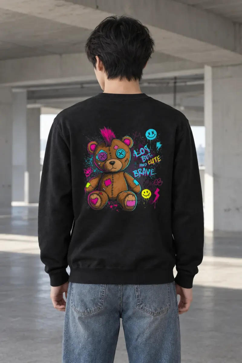 "Mohawk Toy Bear" Heavy Blend Unisex Crewneck Sweatshirt