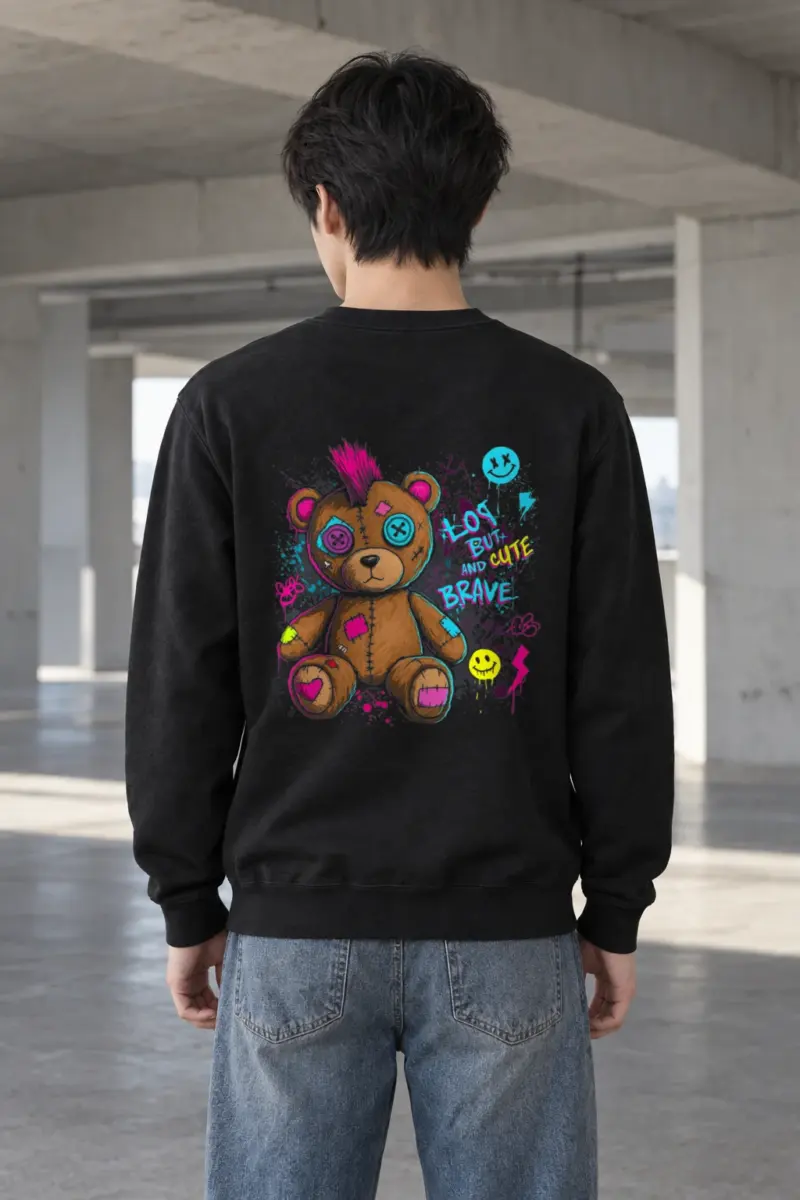 "Mohawk Toy Bear" Heavy Blend Unisex Crewneck Sweatshirt