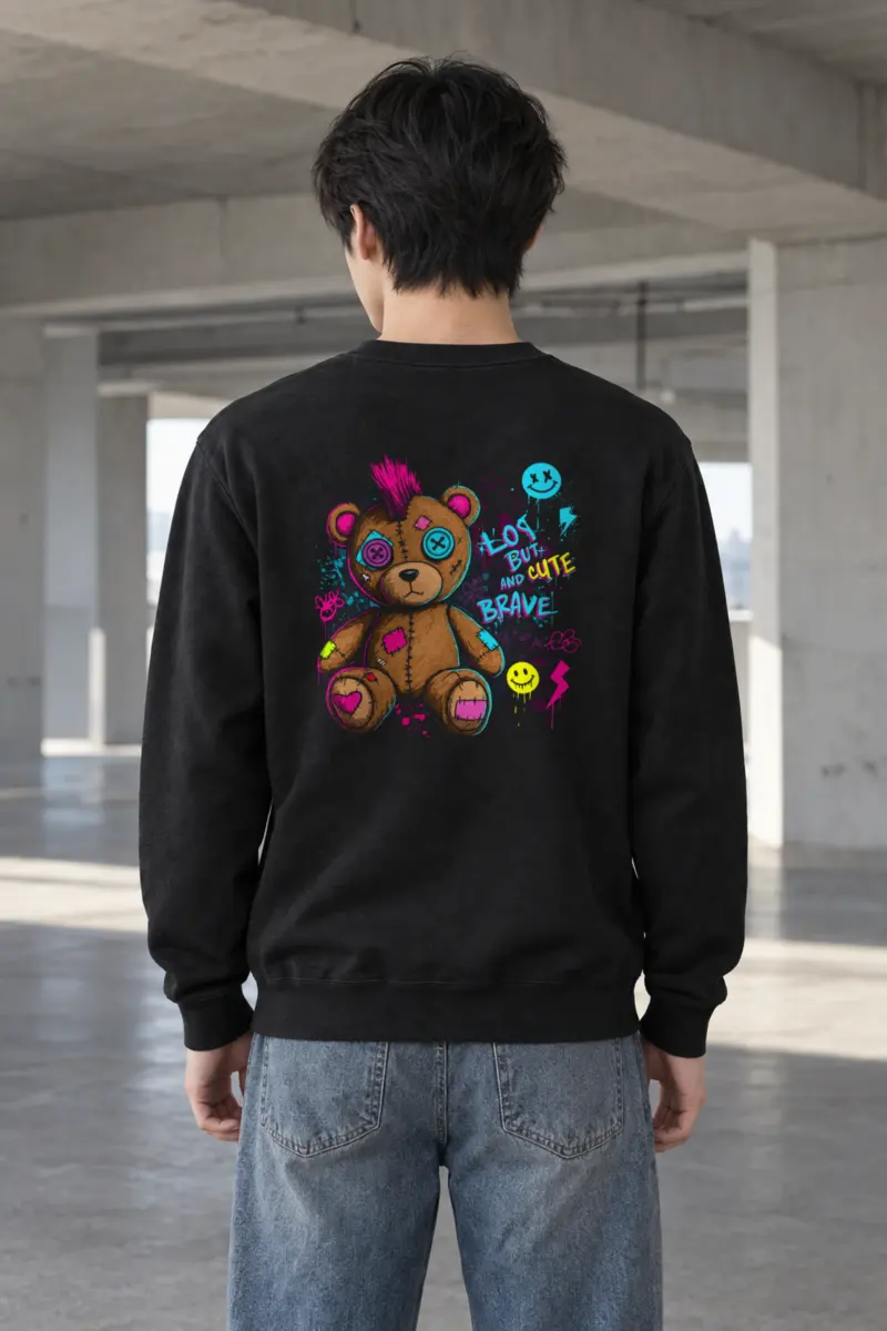 "Mohawk Toy Bear" Heavy Blend Unisex Crewneck Sweatshirt