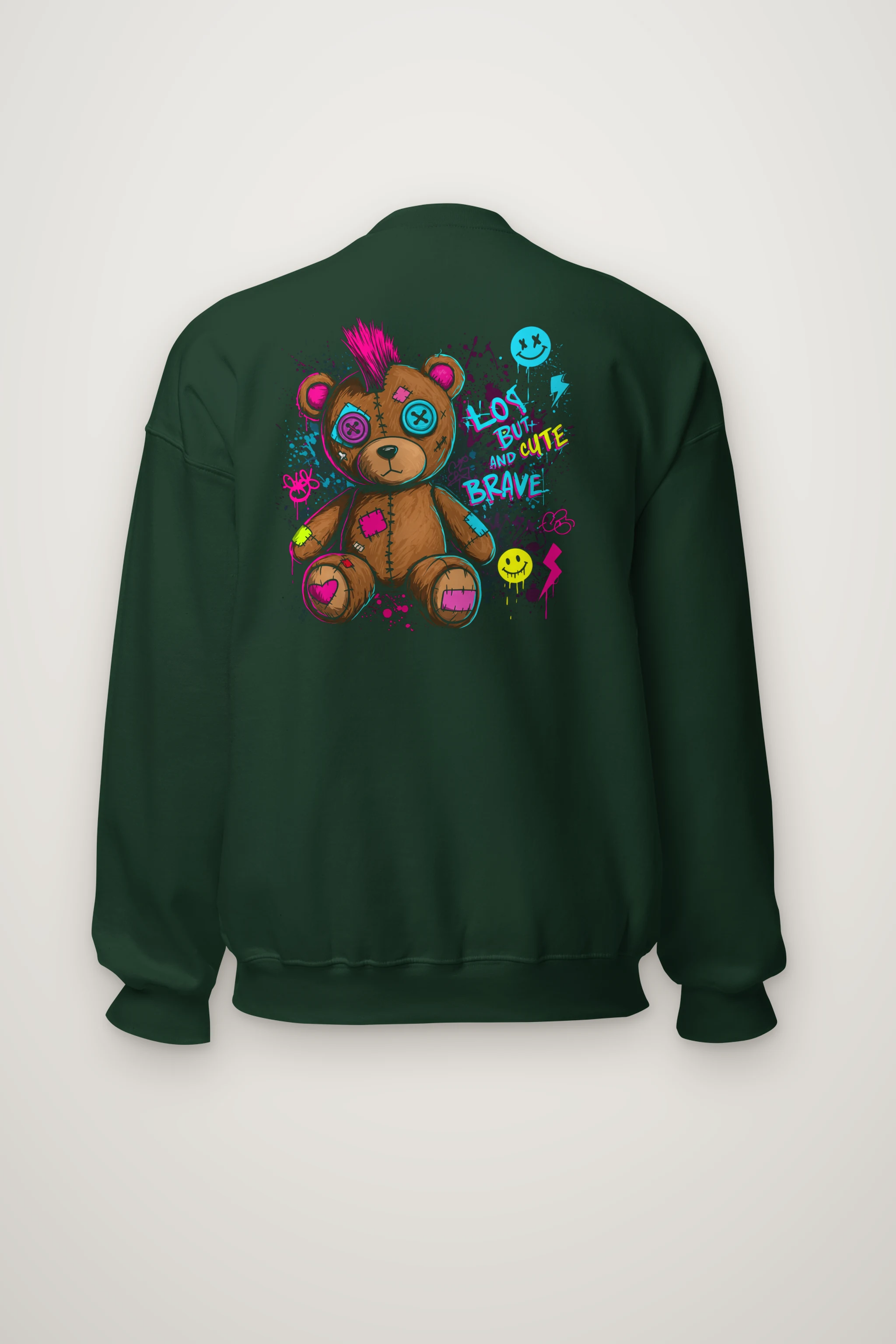 "Mohawk Toy Bear" Heavy Blend Unisex Crewneck Sweatshirt