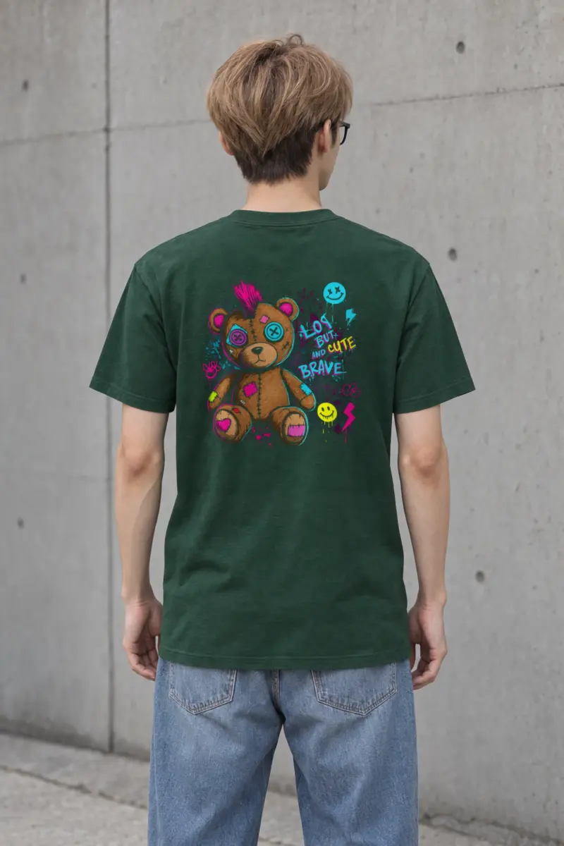"Mohawk Toy Bear" Heavyweight Unisex Crewneck T-shirt